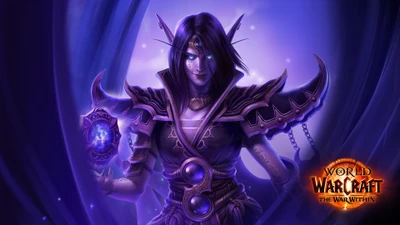 Tisseur du Vide : Élégance énigmatique dans une esthétique violette de World of Warcraft : La Guerre Intérieure