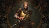 Personagem Monge de Diablo Immortal em posição de combate