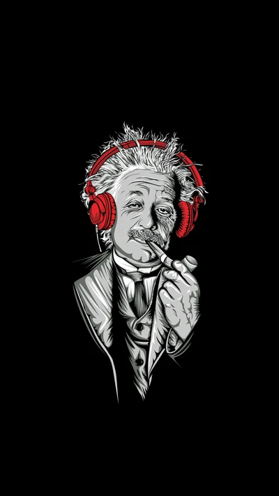 albert, einstein, diversão, fone de ouvido, hipsta