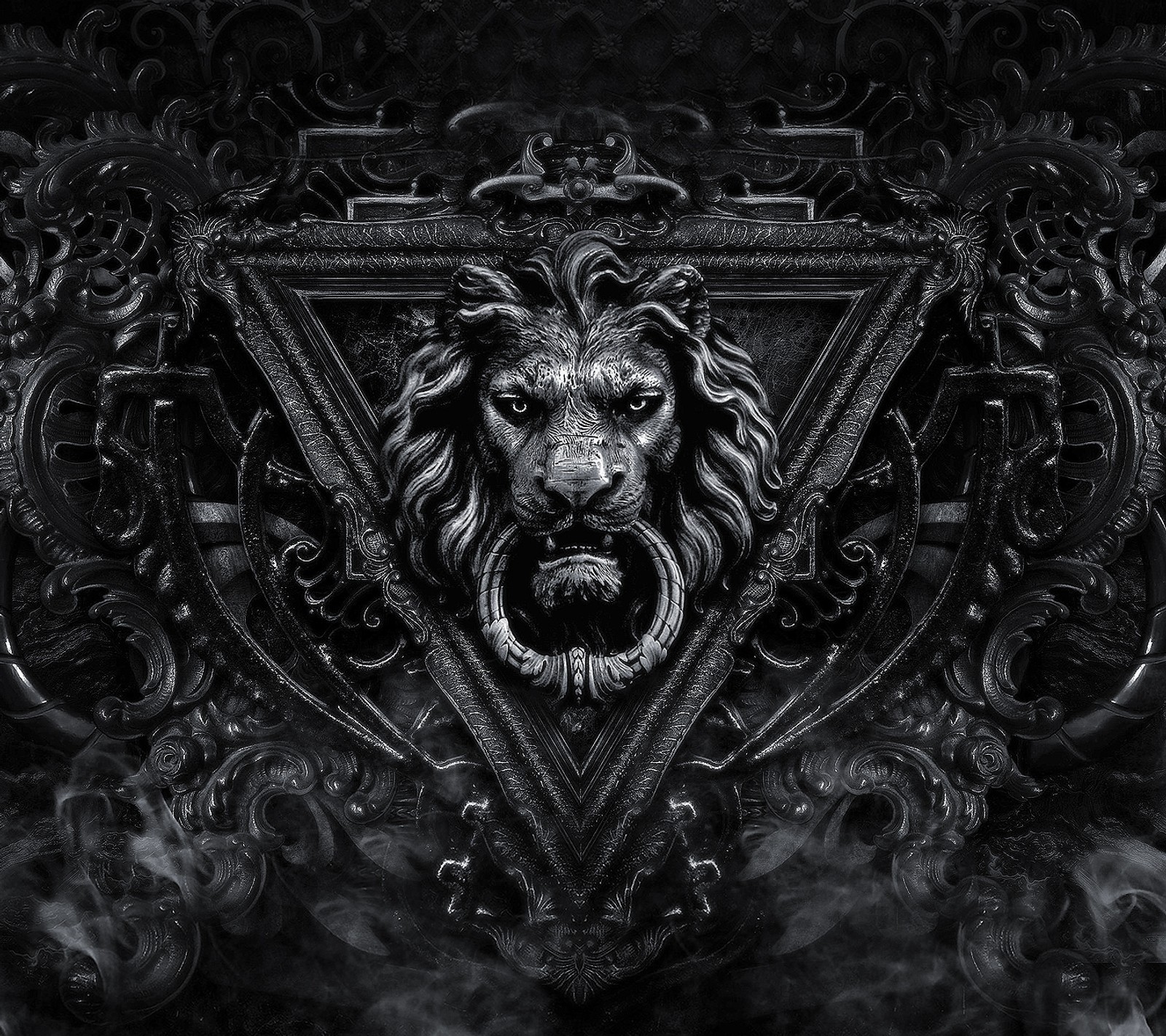 Download abstract, dark, lion, tomb, wallpaper for free