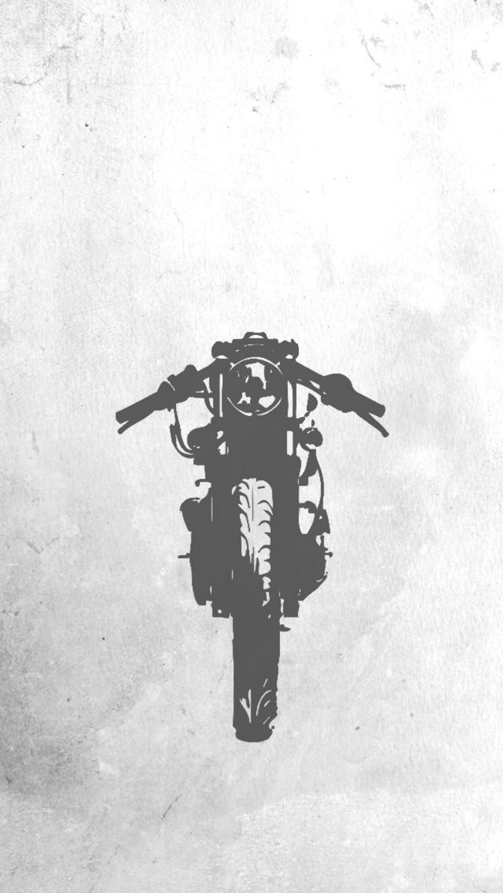 Schwarz-weiß-foto eines motorrads auf einer betonoberfläche (café racer, cafe racer, motorad)