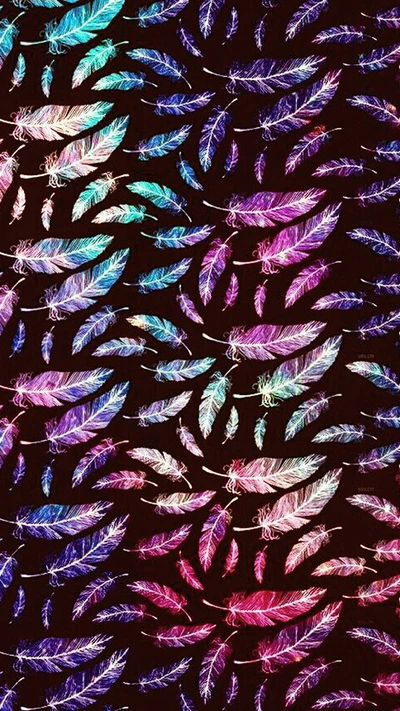 colorful, feather, pattern