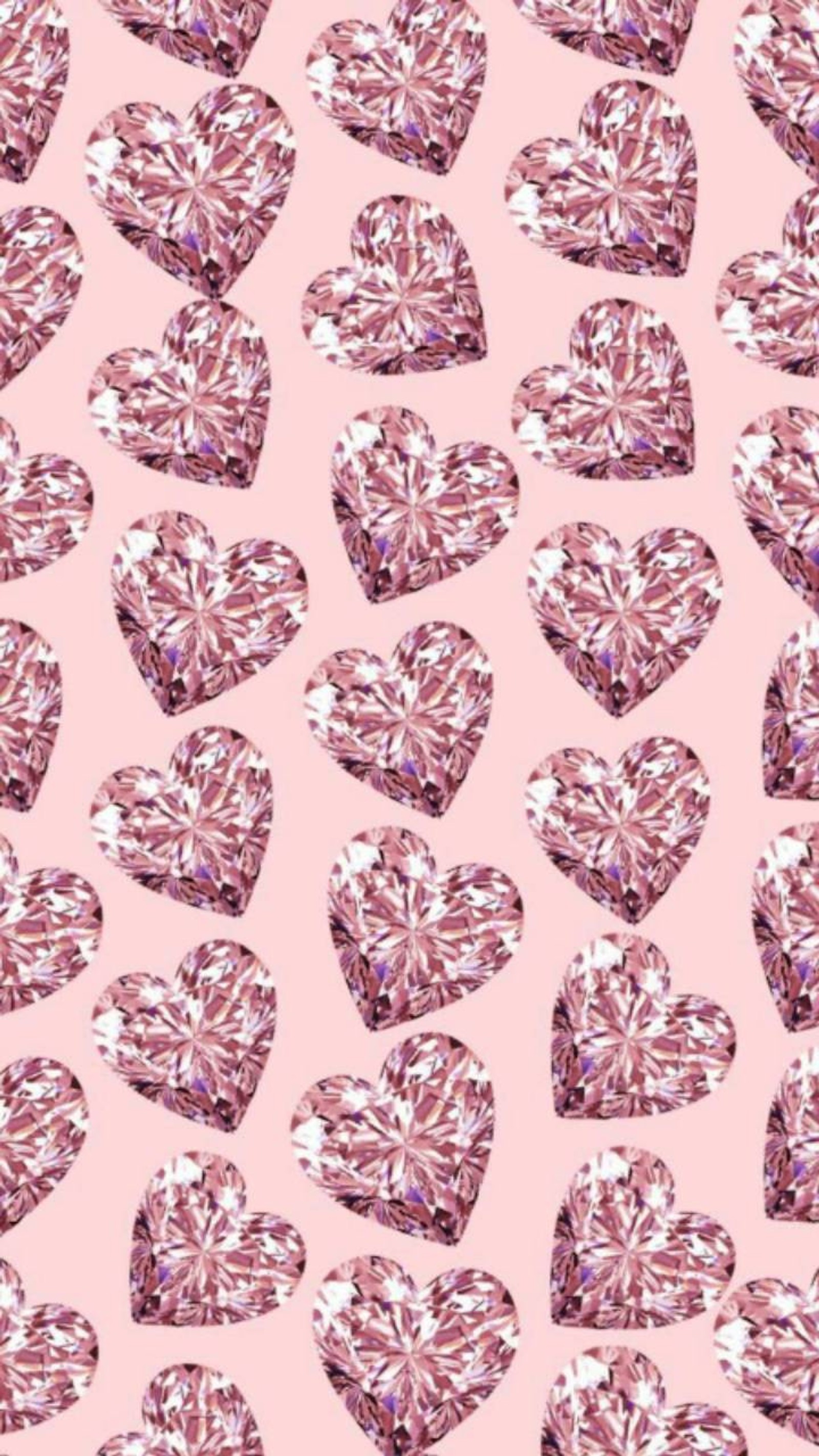 A pink heart pattern with many small hearts on it (diamonds, pink)