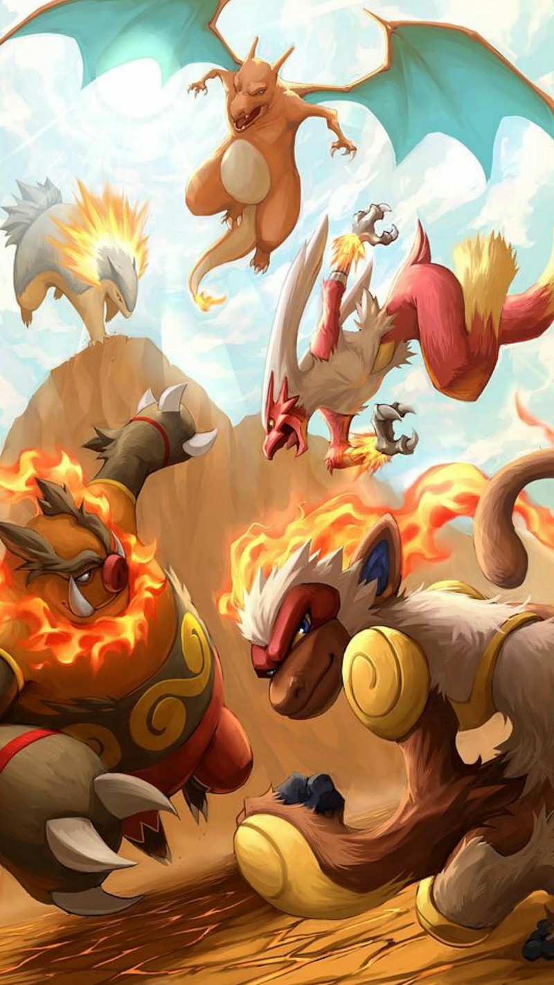 Обои покемон go от deviantart (блазикен, blaziken, чаризард, emboar, infernape)