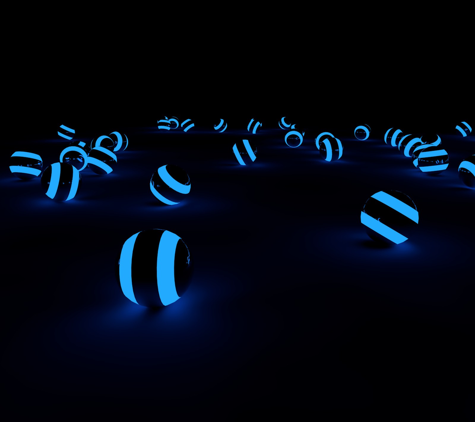 Arafed image of a group of glowing spheres in the dark (abstract, balls, designs, glow)