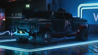 Cyberpunk 2077 Heavy-Duty Vehicle in Neon Garage