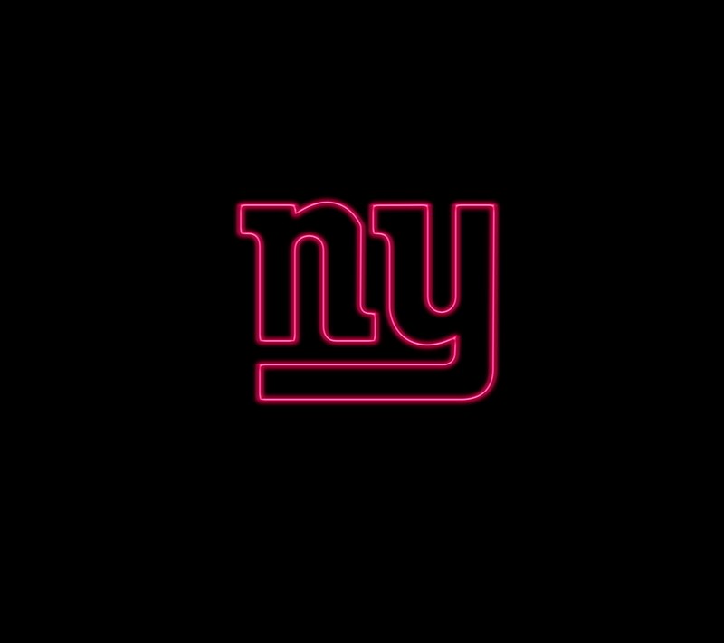 Черный фон с неоновым логотипом new york giants (гиганты, нью йорк, new york, nfl)