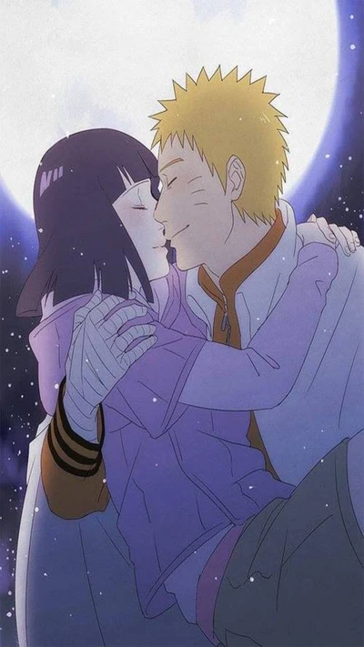 anime, hinata, marido, beijo, amor