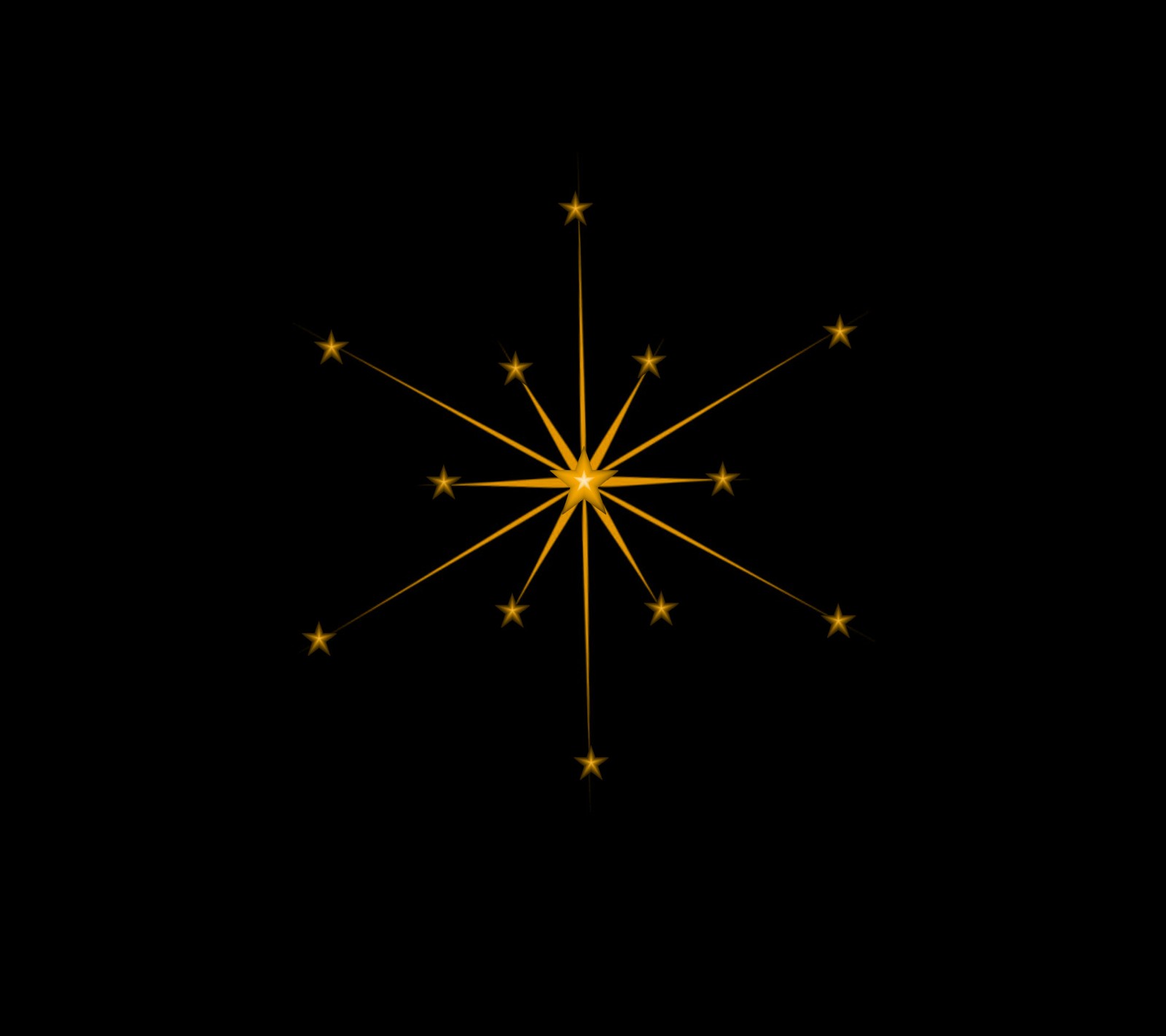 Um close de uma estrela em um fundo preto (design, estrelas, amarelo)