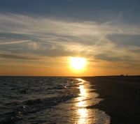 pôr do sol, praia, olas, ondas