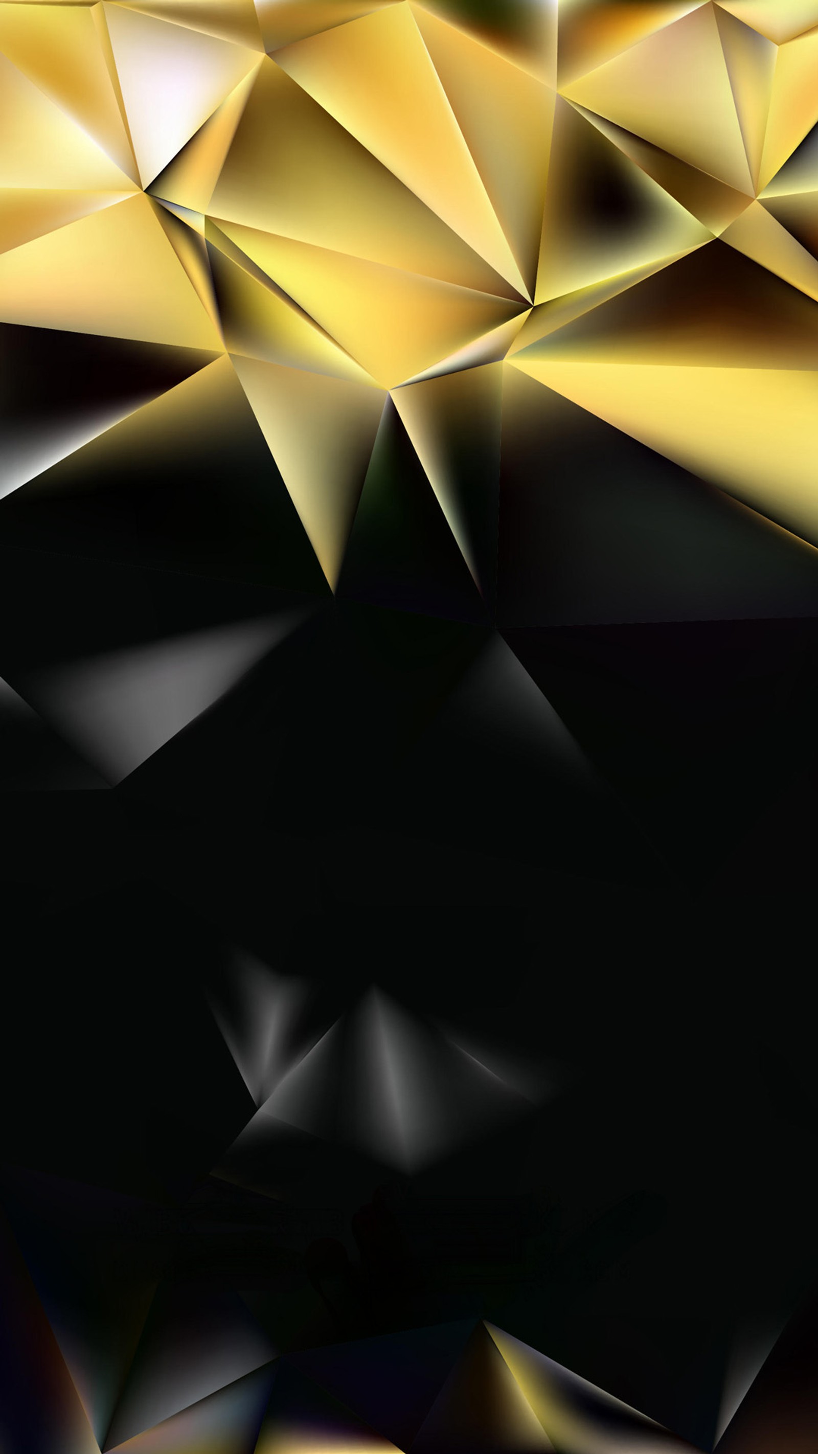 Abstract background with a lot of triangles and a black background (black, dark, design, golden, polygon)