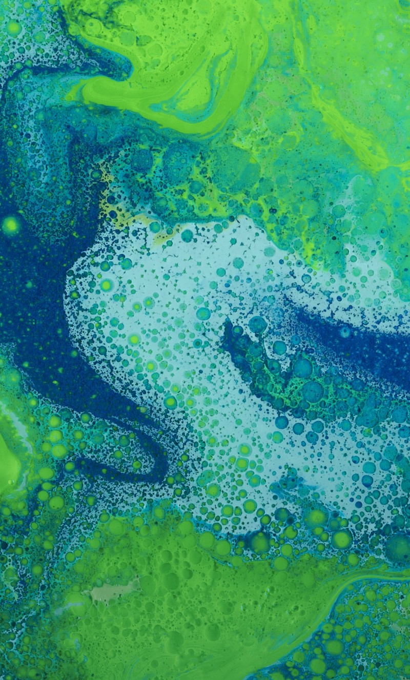 A close up of a painting of a person in a wet suit (green, paint, shade)