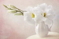 Elegant White Artificial Flower Bouquet in a Soft Vase