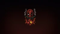 Chibi Deadpool mit Waffen und Raucheffekten