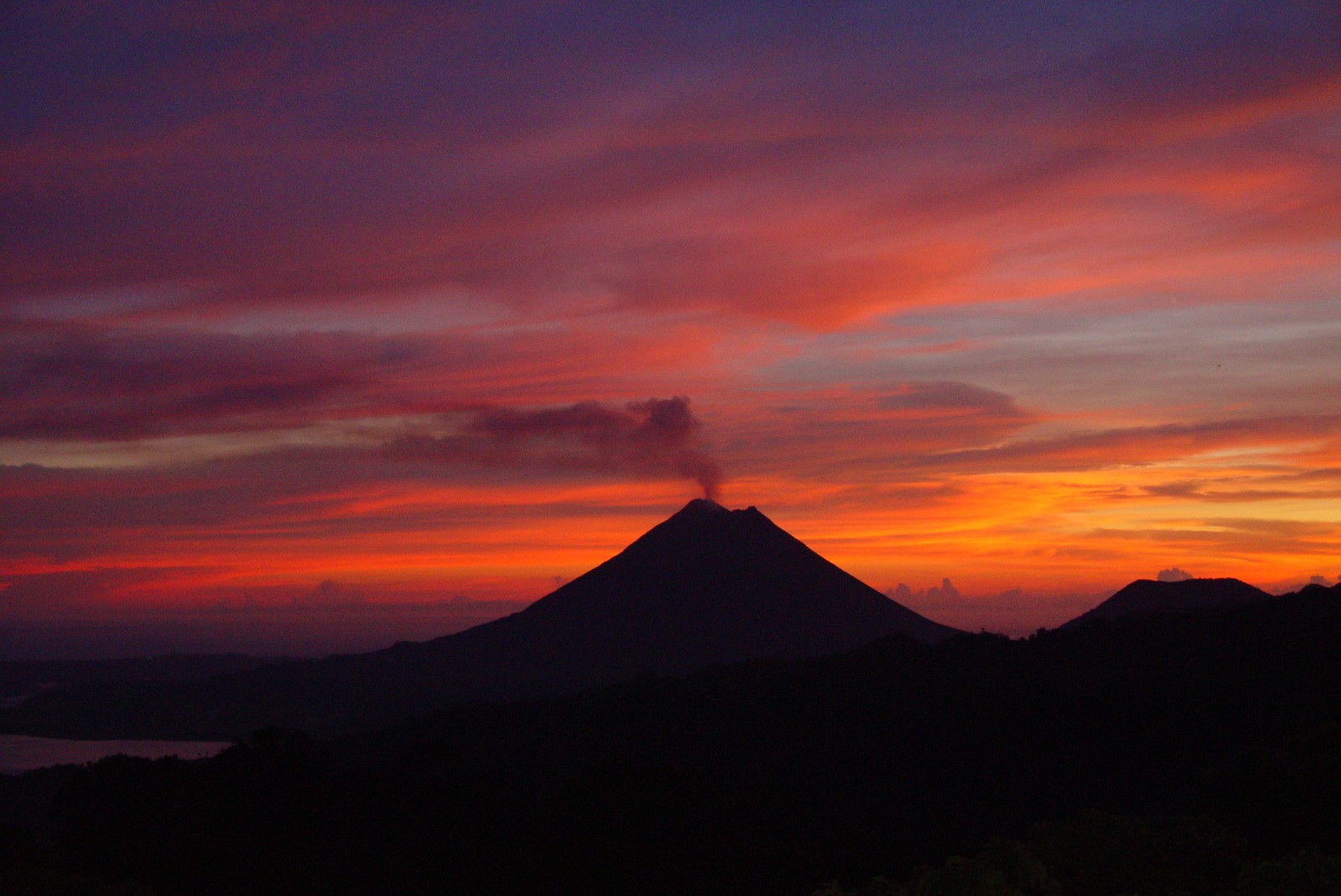 arenal volcano, volcano, travel, afterglow, sunset wallpaper