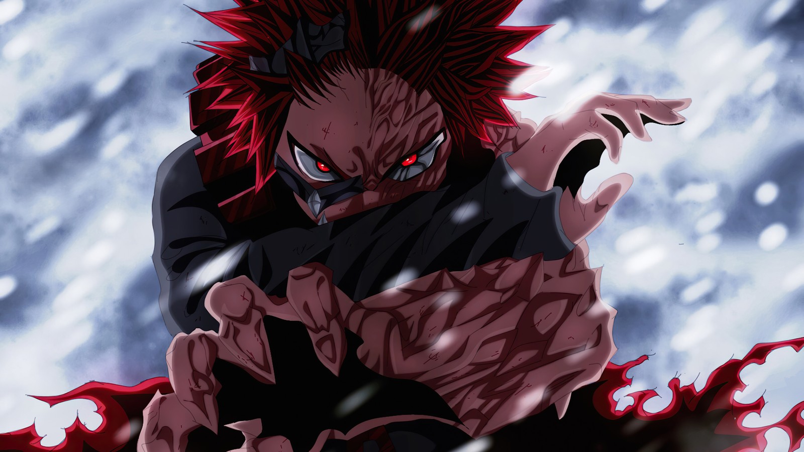 Baixar papel de parede eijiro kirishima, revolta vermelha, 僕のヒーローアカデミア, my hero academia, boku no hero academia