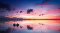 Tranquil Sunset Reflections on a Serene River