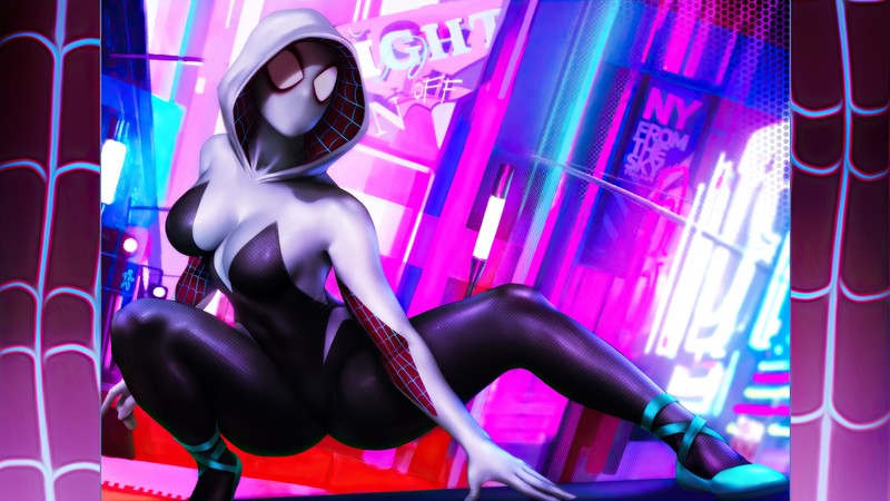 Человек-паук - в паучьем мире - скриншот (гвен паук, spider gwen, marvel comics, комиксы, супергерой)