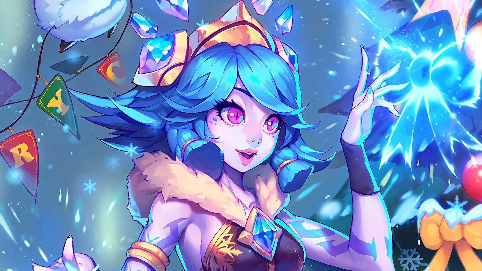 Baixar papel de parede neeko, lol, jogo de vídeo, league of legends, maravilha de inverno