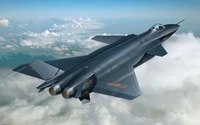 Chengdu J-20: Caça stealth avançado da China em voo