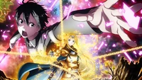 Alice Zuberg and Kirito in a Dynamic Sword Art Online Alicization Scene