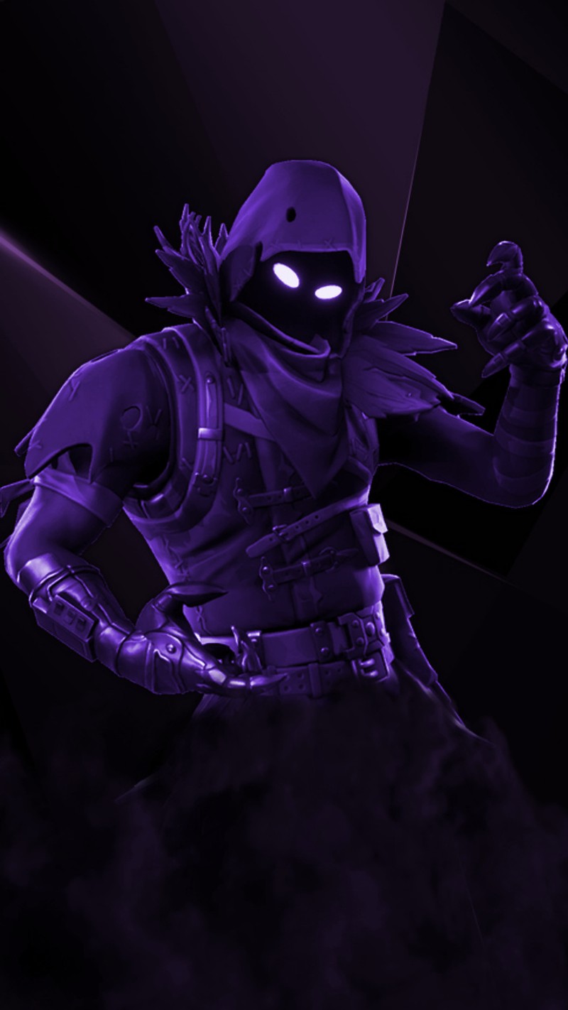 Purple and black illustration of a man in a helmet and a mask (black, dark, fornite, man, one)