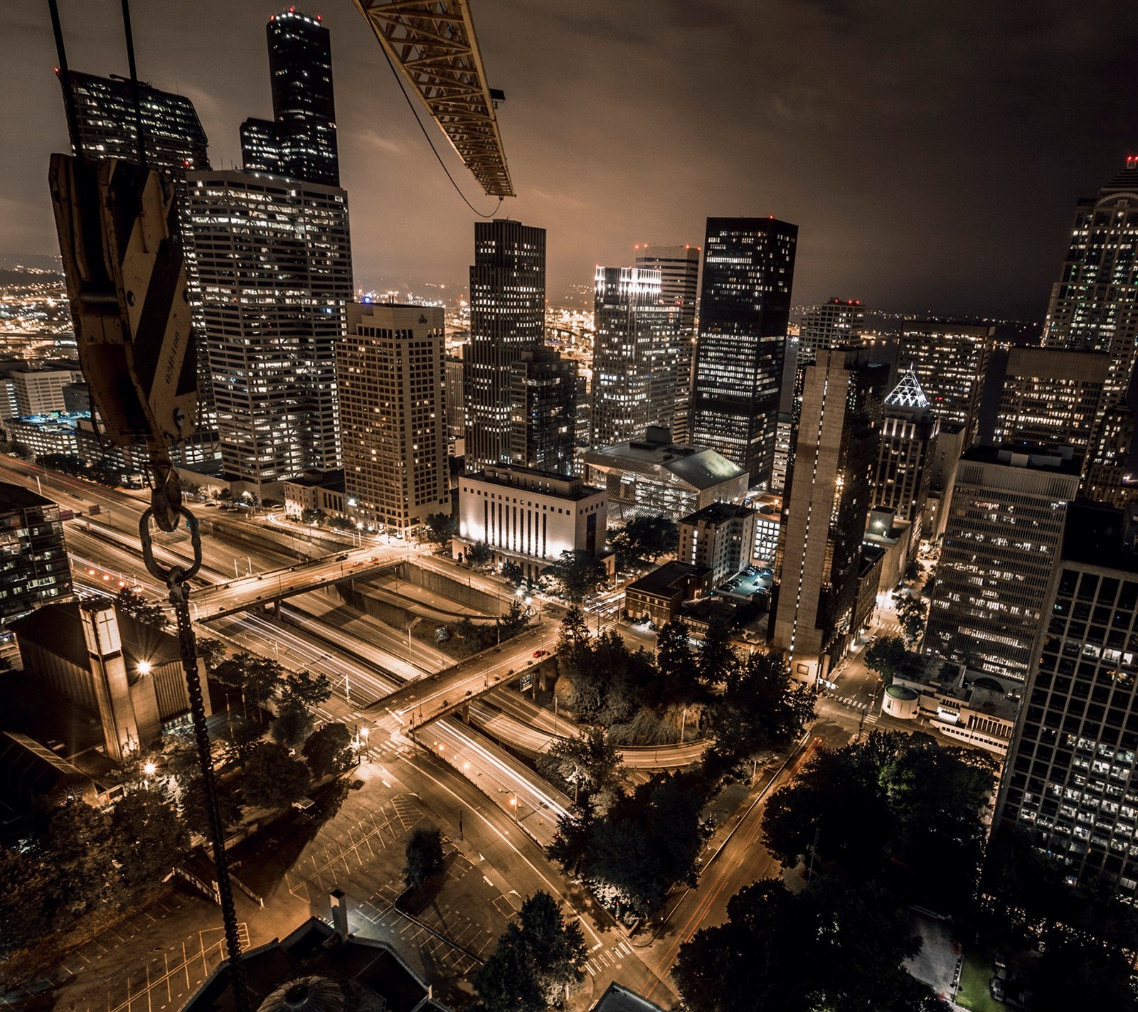 city, night, skyscrapers Download Wallpaper