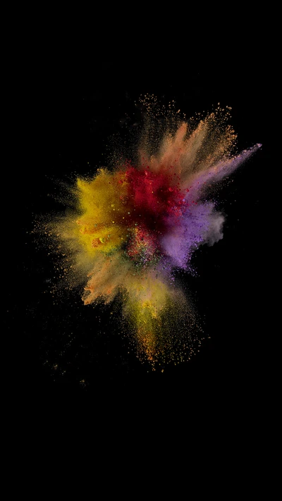 Vibrant Color Explosion on Black Background