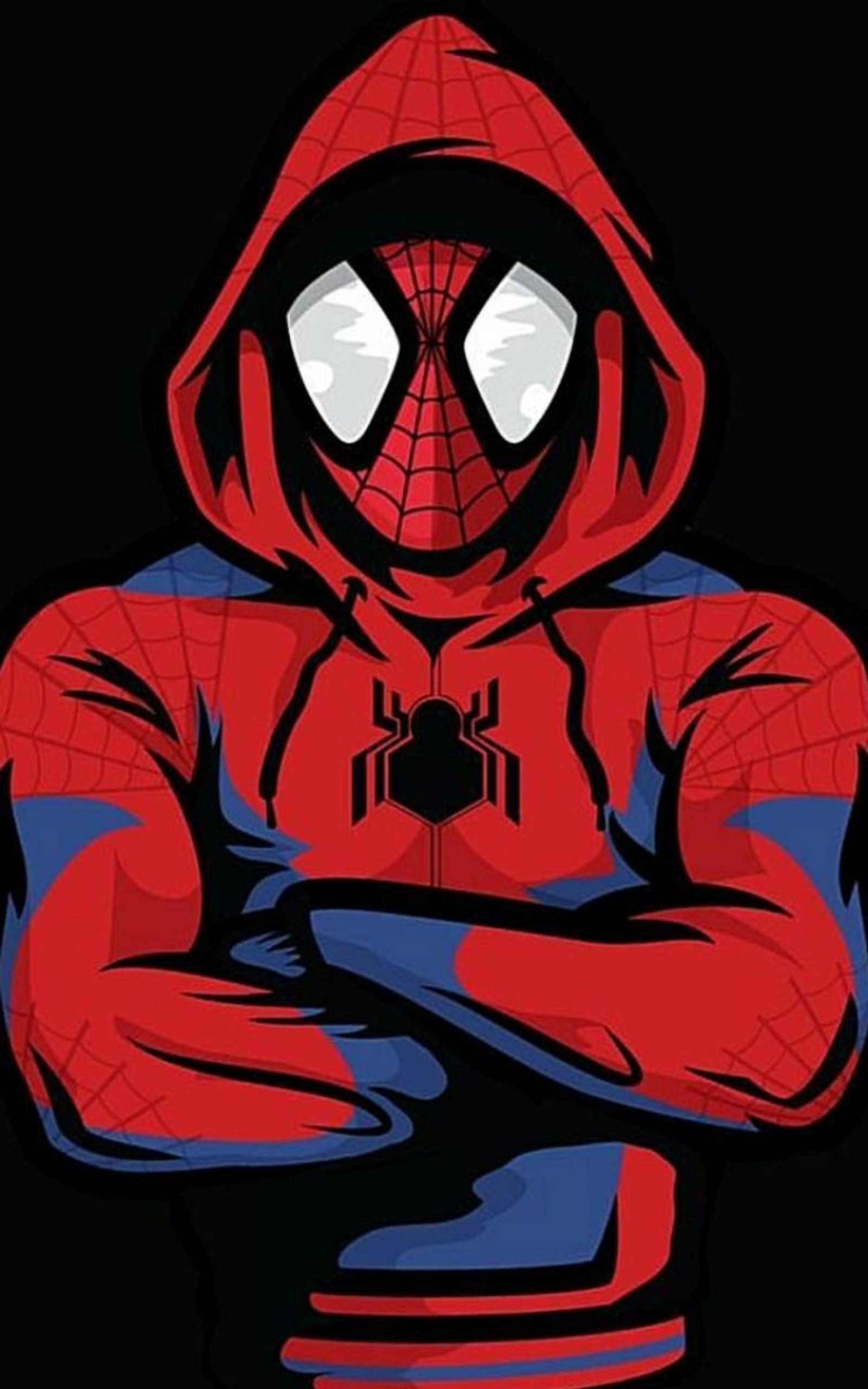 Homme araignée en sweat à capuche avec les bras croisés (spider man homecoming, spiderman hoodie)