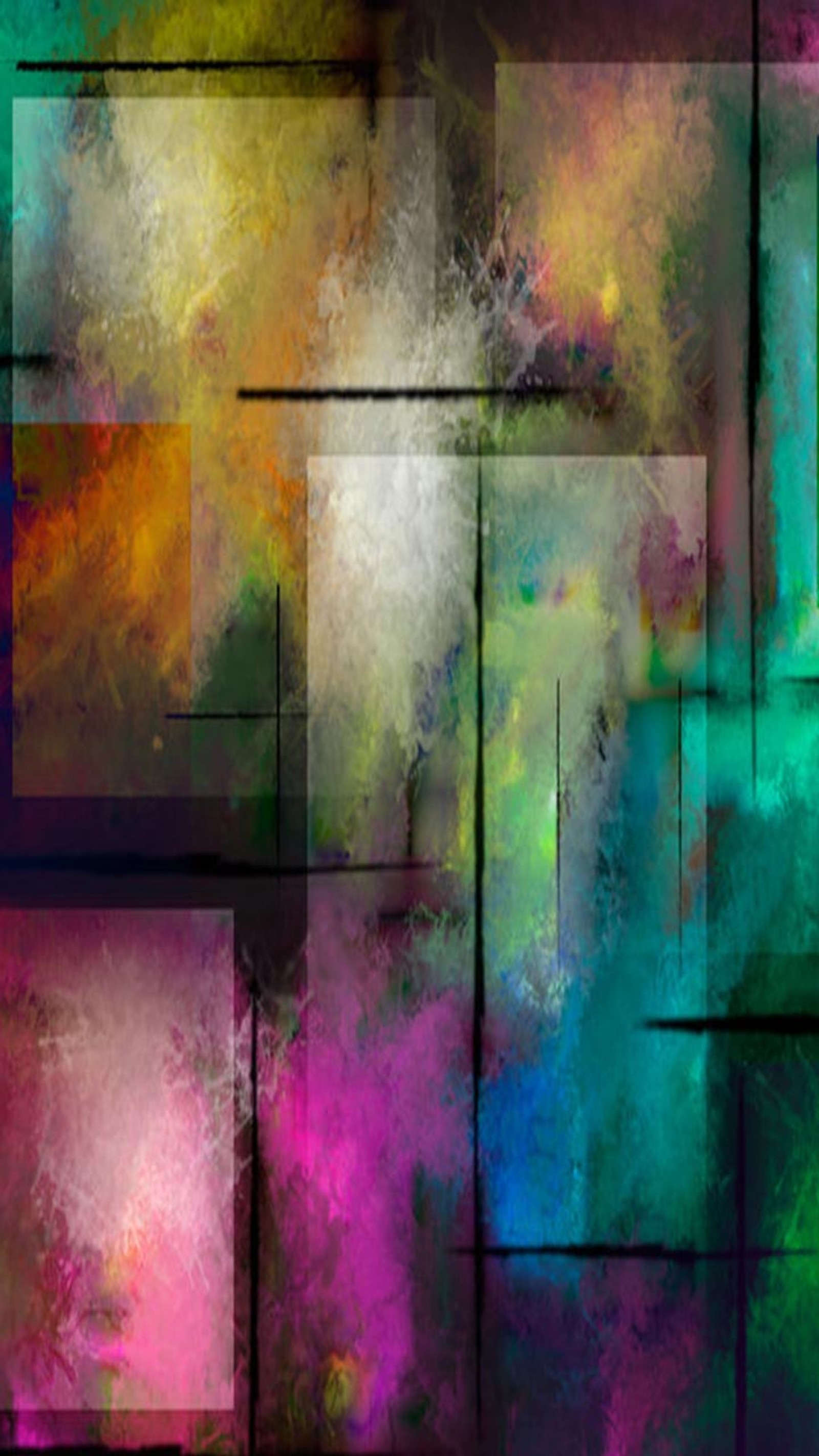 Abstract painting of a cross with multiple colors and textures (abstract, art)