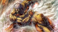 Armored Titan in Battle - Attack on Titan Artwork