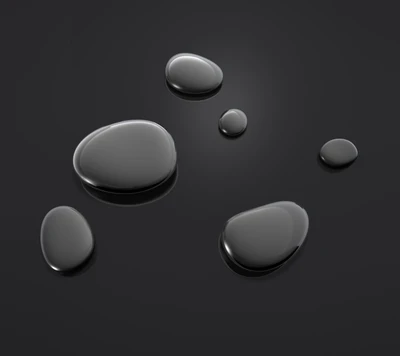 Elegant Grey Drops on a Reflective Surface