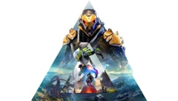 Epic Anthem Adventure: A Striking Vertical Wallpaper