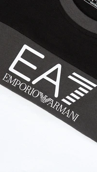 armani, preto, ea7, logotipo, branco