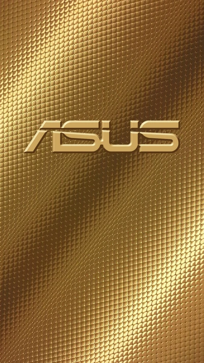 Logotipo ASUS en Oro Premium sobre Fondo Metálico Texturizado