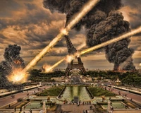 Colisão de asteroide sobre Paris: Caos na Torre Eiffel