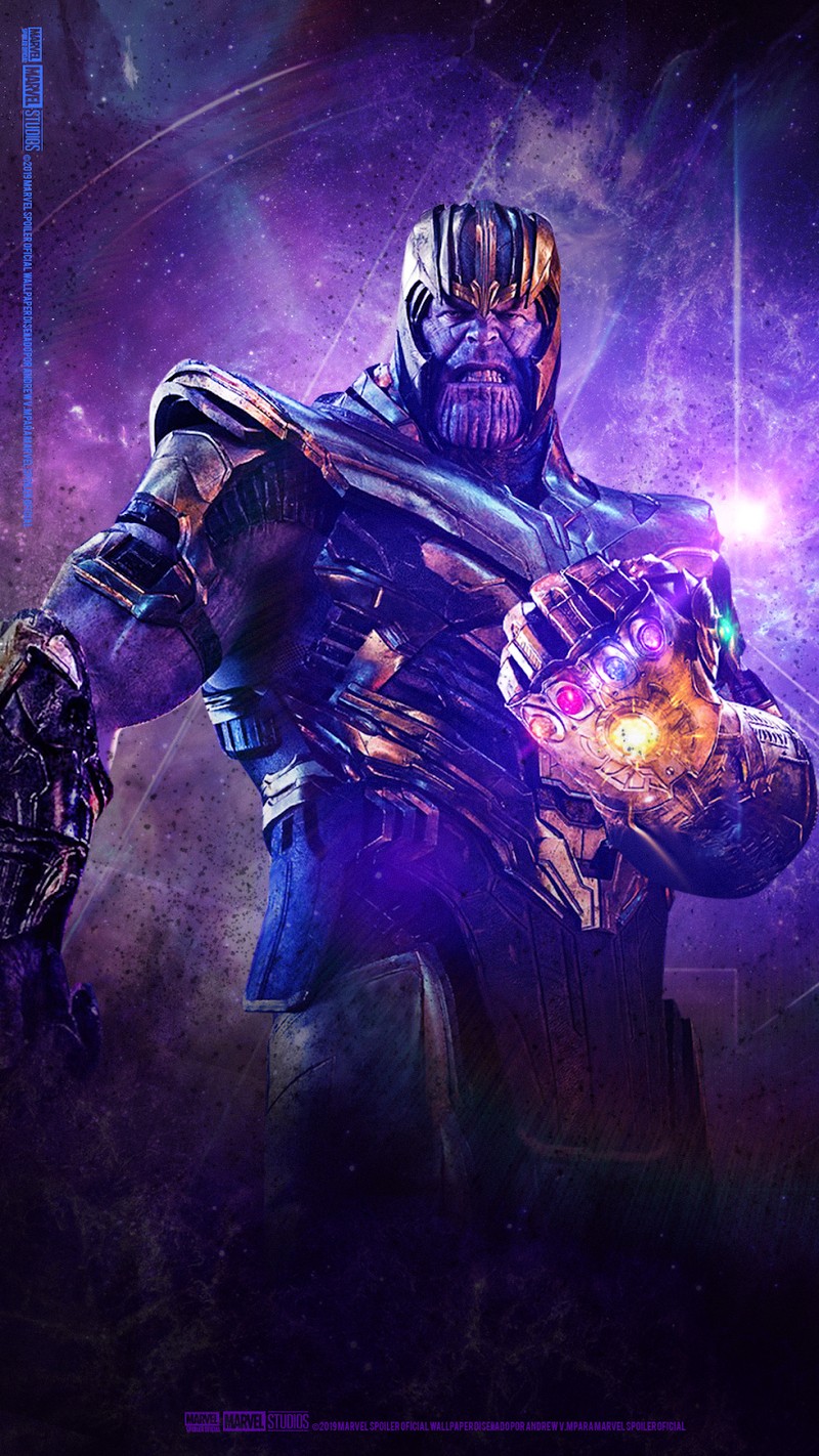 Танос в галактике с светящимся ореолом (постер, танос, thanos)