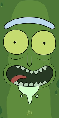 La expresión salvaje de Pickle Rick