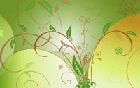 Abstract Green and Yellow Flora with Elegant Patterns