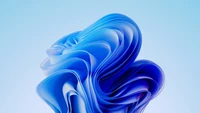 Vibrant Blue Abstract Wave - Windows 11 Bloom Light Mode 5K Wallpaper