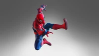 Figura de acción de Spider-Man dinámica en medio del salto