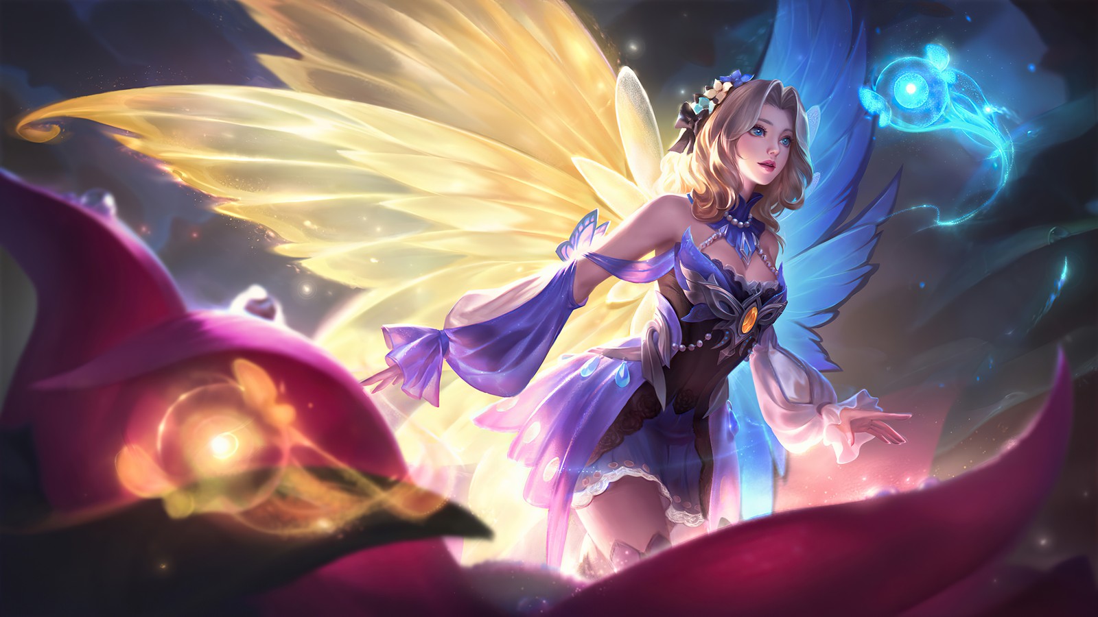 Скачать обои лунокс, butterfly seraphim, кожа, mobile legends, bang bang