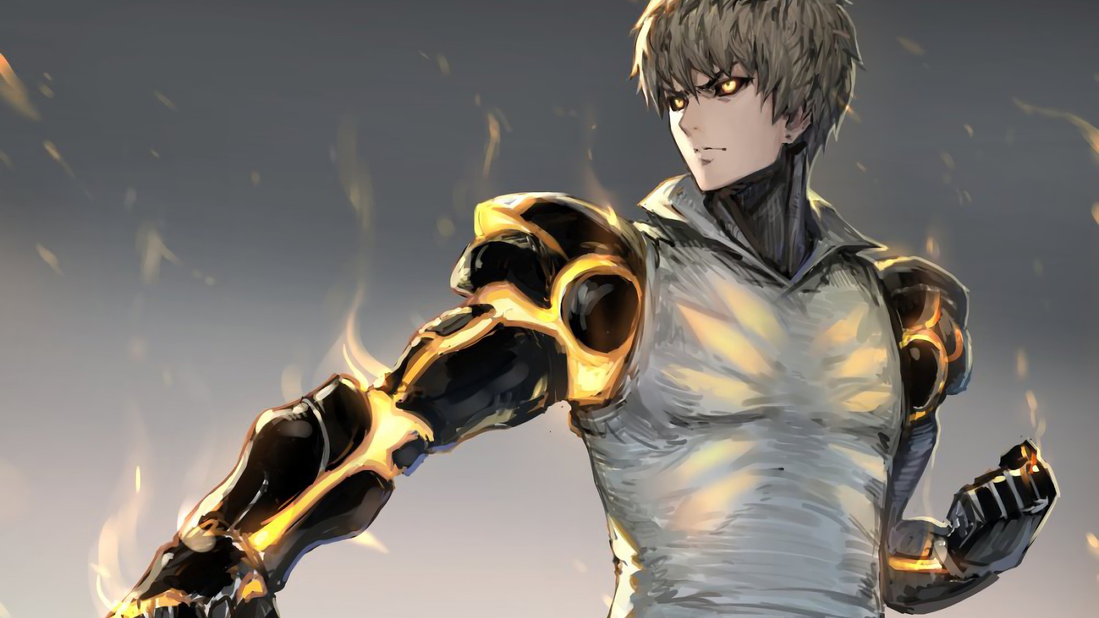 Скачать обои генос, genos, one punch man, аниме, anime