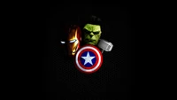 Icons of Heroism: Iron Man, Hulk, and Captain America's Shield