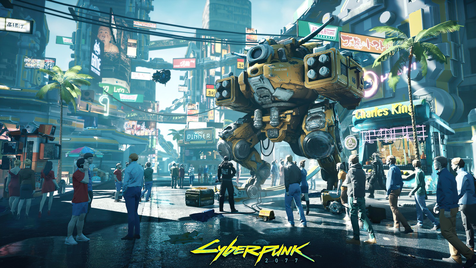 Киберпанк приходит в магазин nintendo (cyberpunk 2077, видеоигра, город)