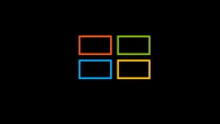 Logotipo do Microsoft Windows em cores vibrantes sobre um fundo preto