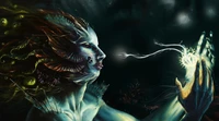 mermaid, demon, darkness, supervillain, mythical creature wallpaper