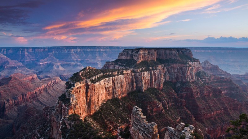 Вид на гран-каньон на закате с края гран-каньона (гранд каньон, grand canyon, каньон, бедлендс, форма)