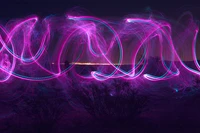 Vibrant Neon Fractal Lines in Purple and Pink