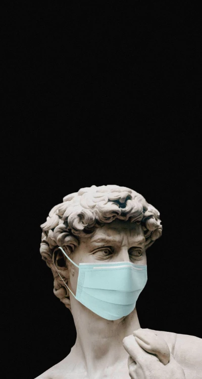 Davidstatue mit Maske: Ein Symbol der Resilienz während der Coronavirus-Pandemie